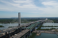Le pont Samuel-De Champlain le jour de son inauguration