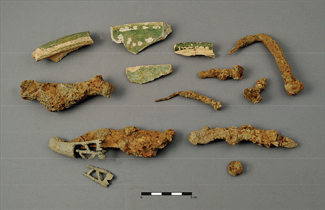Examples of some of the artifacts uncovered in the yard of the Leber Site during the 2014 archeological excavation dating back to the 17th century, when a seigneural farm operated in the area.